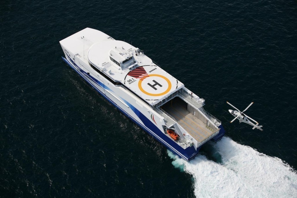 Sea trials for the world’s fastest diesel ferry © Austal Ships http://www.austal.com/