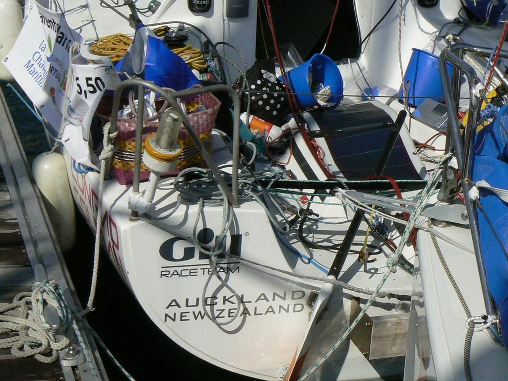 Conrad Cameron (NZL) prepares for the start on the MiniTransAt at la Rochelle © Pierre Alain Varreon