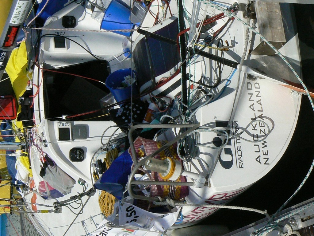 Conrad Cameron (NZL) prepares for the start on the MiniTransAt at la Rochelle © Pierre Alain Varreon