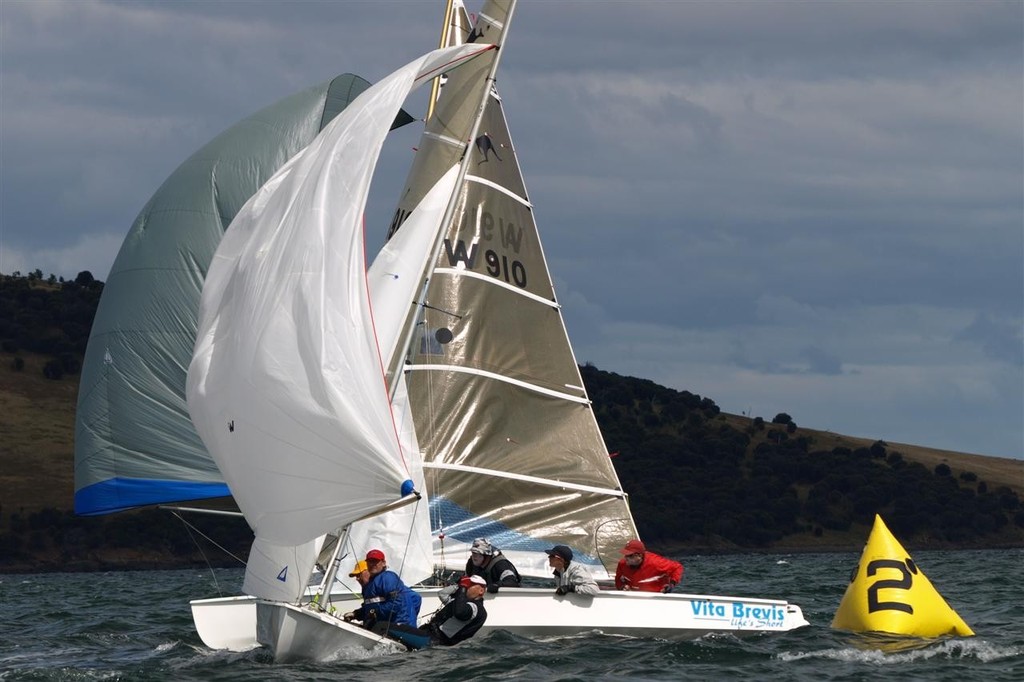 Fluky winds kept everyone guessing. - 67th Australian Sharpie Championship Hobart Day Four Images photo copyright Jane Austin taken at  and featuring the  class