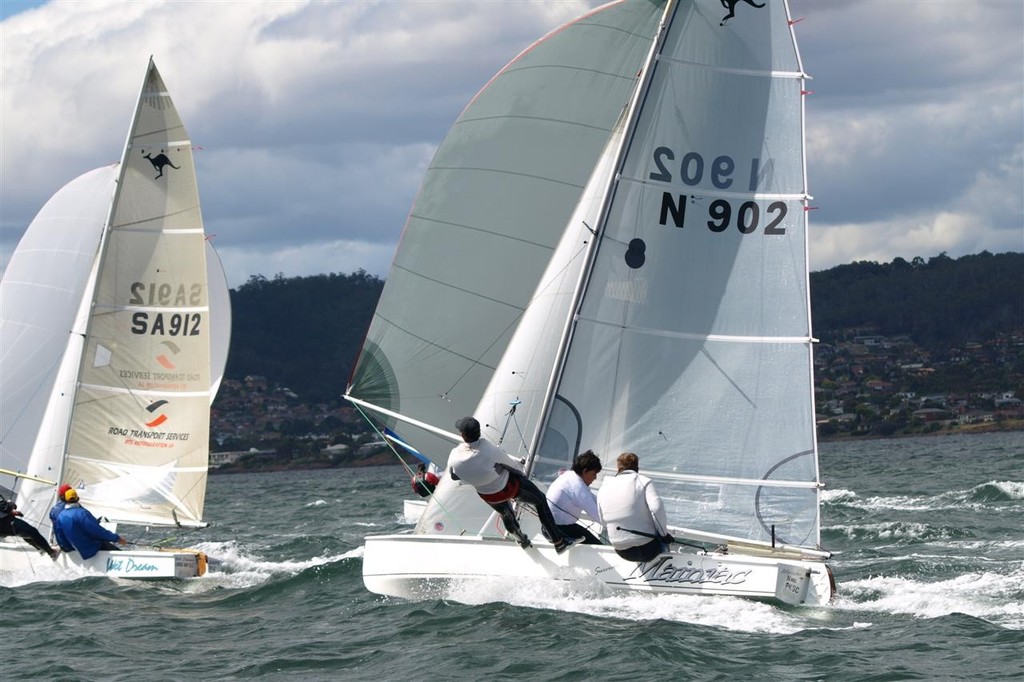 Mainian let's rip. - 67th Australian Sharpie Championship Hobart Day Four Images photo copyright Jane Austin taken at  and featuring the  class