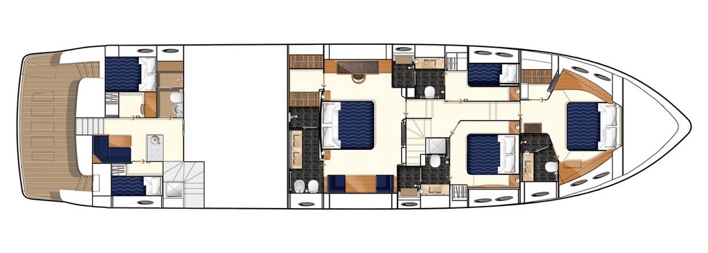 The accommodation plan of the new Princess 85 Motor Yacht photo copyright  SW taken at  and featuring the  class