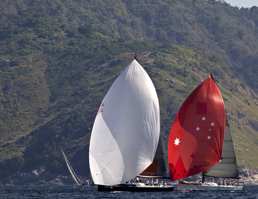 Phuket King’s Cup 2009. Foxy Lady (l) and Strewth (r) along the Phuket shore line. © Guy Nowell http://www.guynowell.com