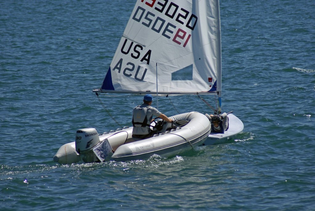 Paige Railey’s coach approaches after she was penalised on Day 3 - Womens Laser Radial Worlds © Richard Gladwell www.photosport.co.nz