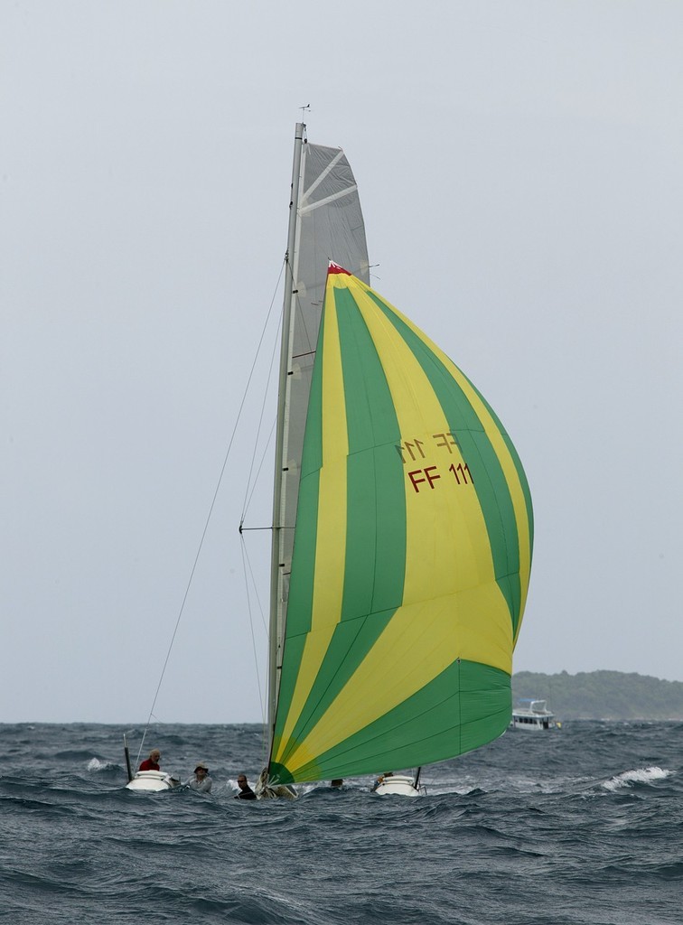 Six Senses Phuket Raceweek 2008. Mamba - not drowning, just waving. Big bumpy swells outside Koh Hae. © Guy Nowell http://www.guynowell.com