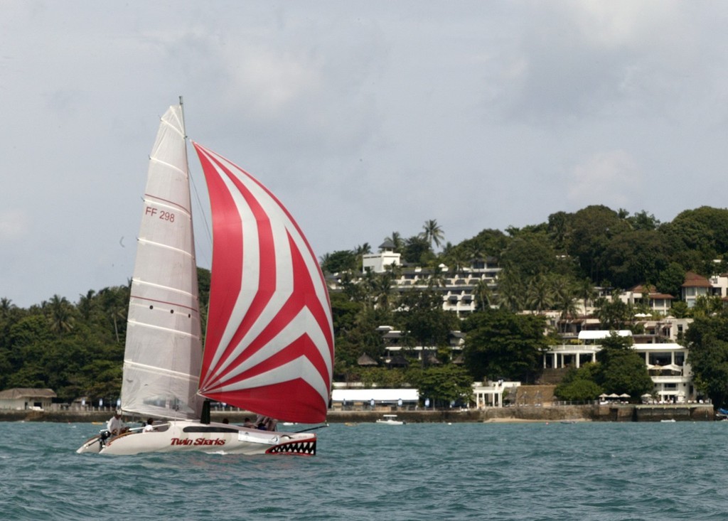 Six Senses Phuket Raceweek 2008. Twin Sharks cruises past the Evason Resort and Six Senses Spa. © Guy Nowell http://www.guynowell.com