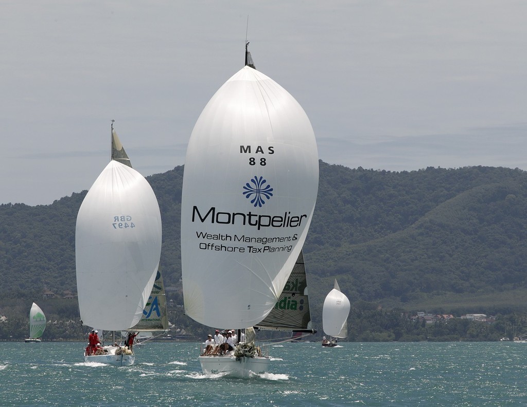 Six Senses Phuket Raceweek 2009. Skandia Endeavour of Whitby leads Madame Butterfly. photo copyright Guy Nowell http://www.guynowell.com taken at  and featuring the  class