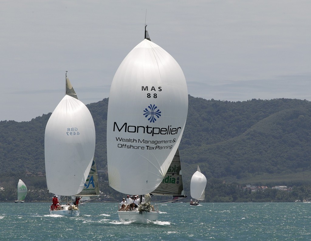 Six Senses Phuket Raceweek 2009. Skandia Endeavour of Whitby leads Madame Butterfly. © Guy Nowell http://www.guynowell.com