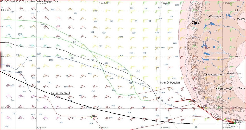 Positions at 1000hrs GMT on 17 March at Cape Horn - Volvo Ocean Race © Predictwind.com/iexpedition.org www.predictwind.com