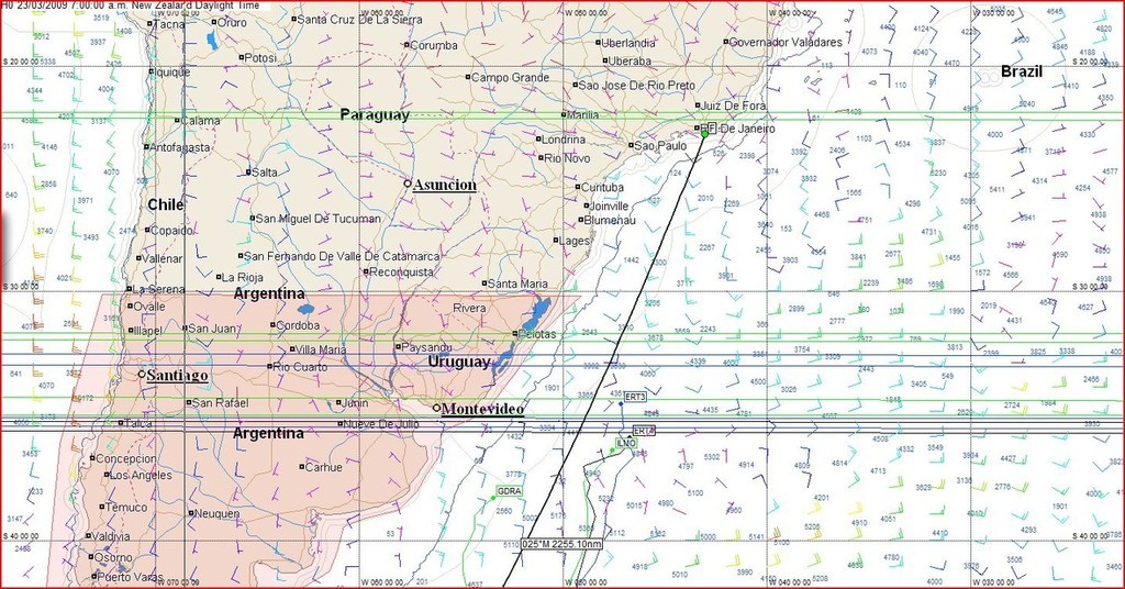 Actual positions at 1800hrs on 22 March UTC - Volvo Ocean Race, Leg 5 © Predictwind.com/iexpedition.org www.predictwind.com