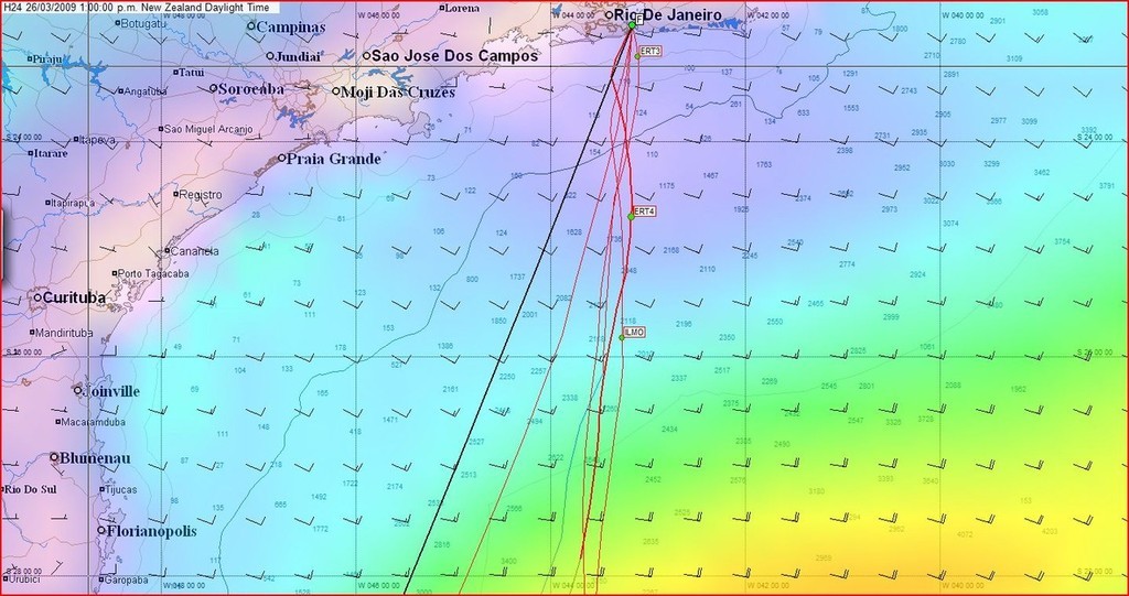 Projected positions at 1300hrs NZT (0000UTC) on 26 March with Ericsson 3 15nm from the race finish<br />
<br />
 © Predictwind.com/iexpedition.org www.predictwind.com
