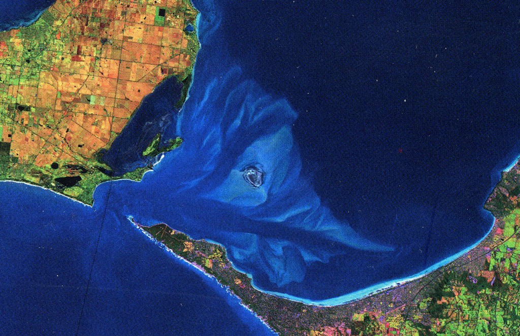 Port Phillip Bay Aerial - at slack tide, so The Rio at the entrance to Port Phillip is not visible photo copyright SW taken at  and featuring the  class