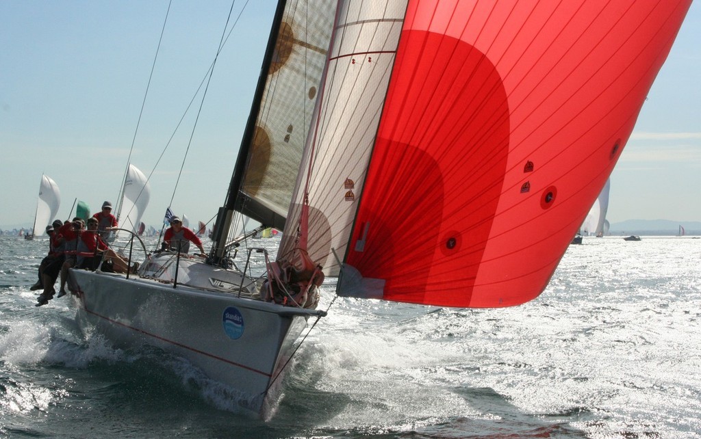 Powering up - Skandia Geelong Race Week Passage Race start from Williamstown photo copyright Sail-World.com /AUS http://www.sail-world.com taken at  and featuring the  class