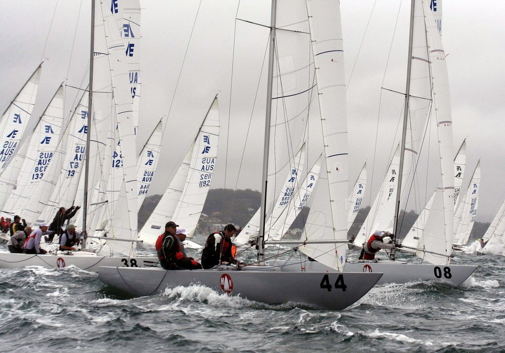 Fleet preparing to hoist their spinnakers - Murphy & Nye 2010 Etchells Australian Championship  
 photo copyright Sail-World.com /AUS http://www.sail-world.com taken at  and featuring the  class