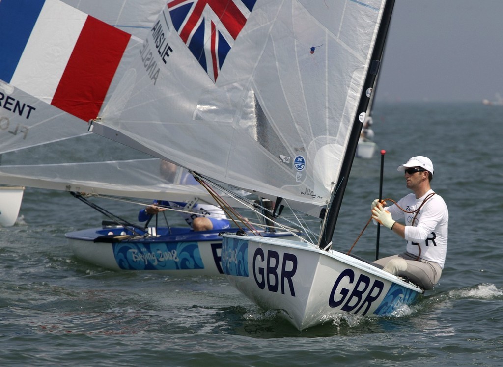 Qingdao Olympic Regatta 2008. Ben Ainslie in the opening race of the Olympic regatta. © Guy Nowell http://www.guynowell.com