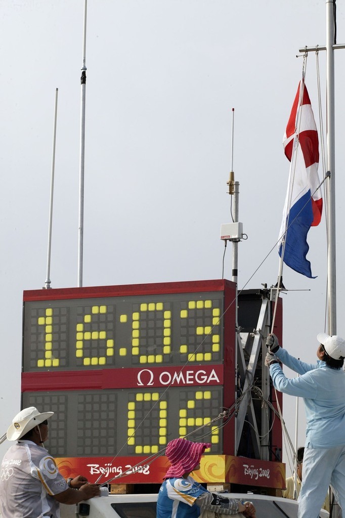 Qingdao Olympic Regatta 2008. 1603hrs, AP over A, time to go home. photo copyright Guy Nowell http://www.guynowell.com taken at  and featuring the  class