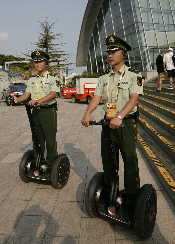 Qingdao Olympic Regatta 2008. Mobile security. © Guy Nowell http://www.guynowell.com