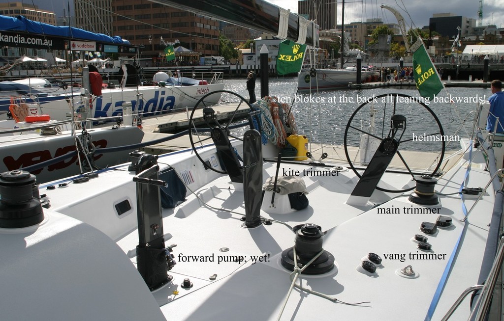 Quest deck and downwind sailing positions - Rolex Sydney Hobart Yacht Race 2008 © Crosbie Lorimer http://www.crosbielorimer.com