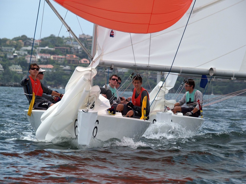 RFPYC David Gilmour under pressure from RNZYS William Tiller - Hardy Cup 2010 photo copyright Aline Van Haren  taken at  and featuring the  class