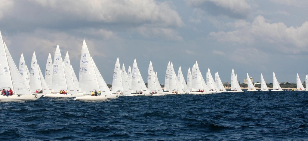 Race 4 start - Musto Etchells Australian Winter Championship 2009 photo copyright Sail-World.com /AUS http://www.sail-world.com taken at  and featuring the  class