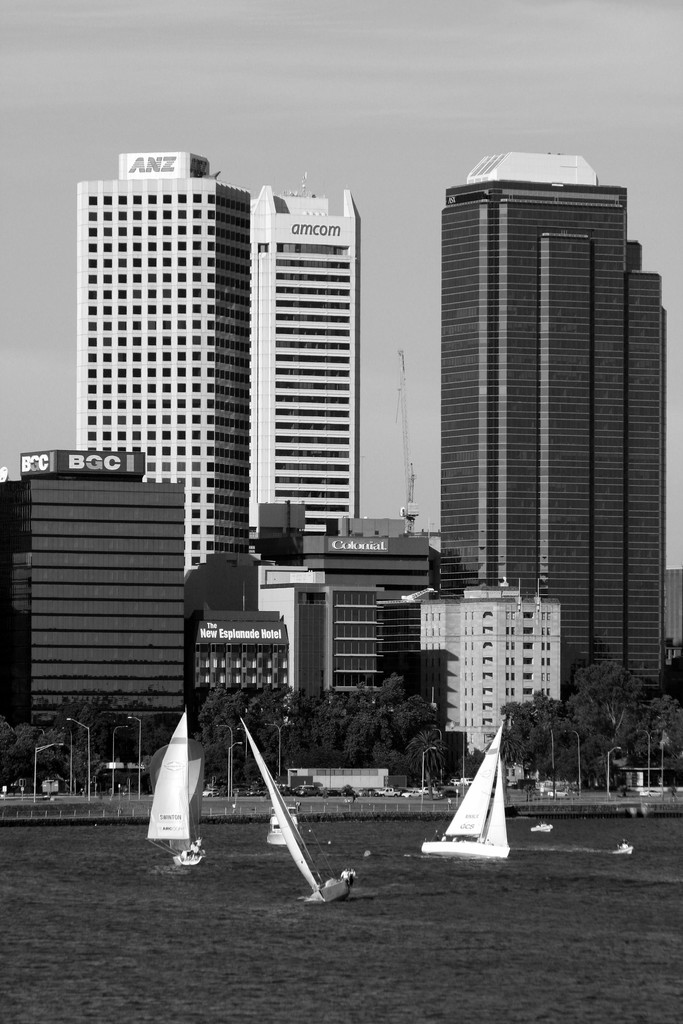 Racing close to the CBD. Sunseeker Australia Cup Day 2 photo copyright Sail-World.com /AUS http://www.sail-world.com taken at  and featuring the  class
