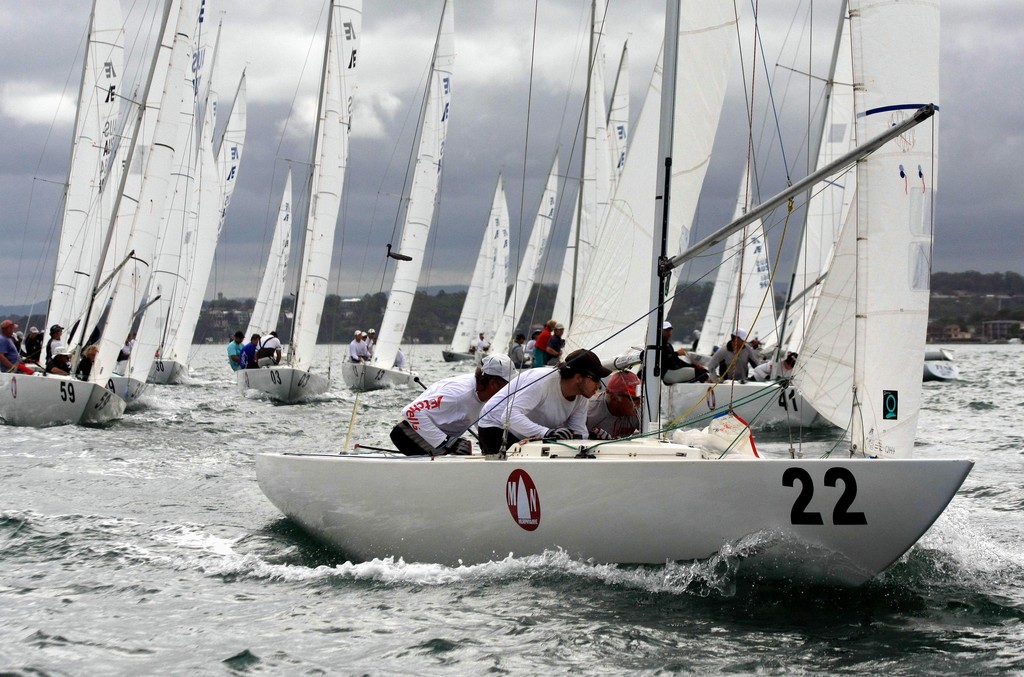 Richard Hammond and crew on Alchemist (Bow 22) and fleet - Murphy & Nye 2010 Etchells Australian Championship  
 photo copyright Sail-World.com /AUS http://www.sail-world.com taken at  and featuring the  class