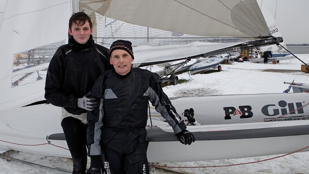 ENGLAND, London, Queen Mary Sailing Club, January 9th 2010, Andy Smithy and Tim Needham (Staunton Harold SC), winners of the Bloody Mary Pursuit Race 2010. © Ian Roman http://www.ianroman.com