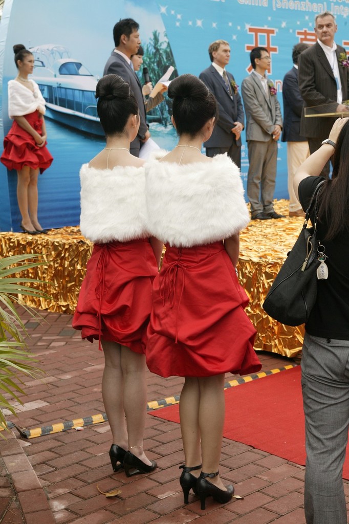 Santa’s Little Helpers. SIBEX Shenzhen (China) International Boat Show, Dameisha 2009 © Guy Nowell http://www.guynowell.com
