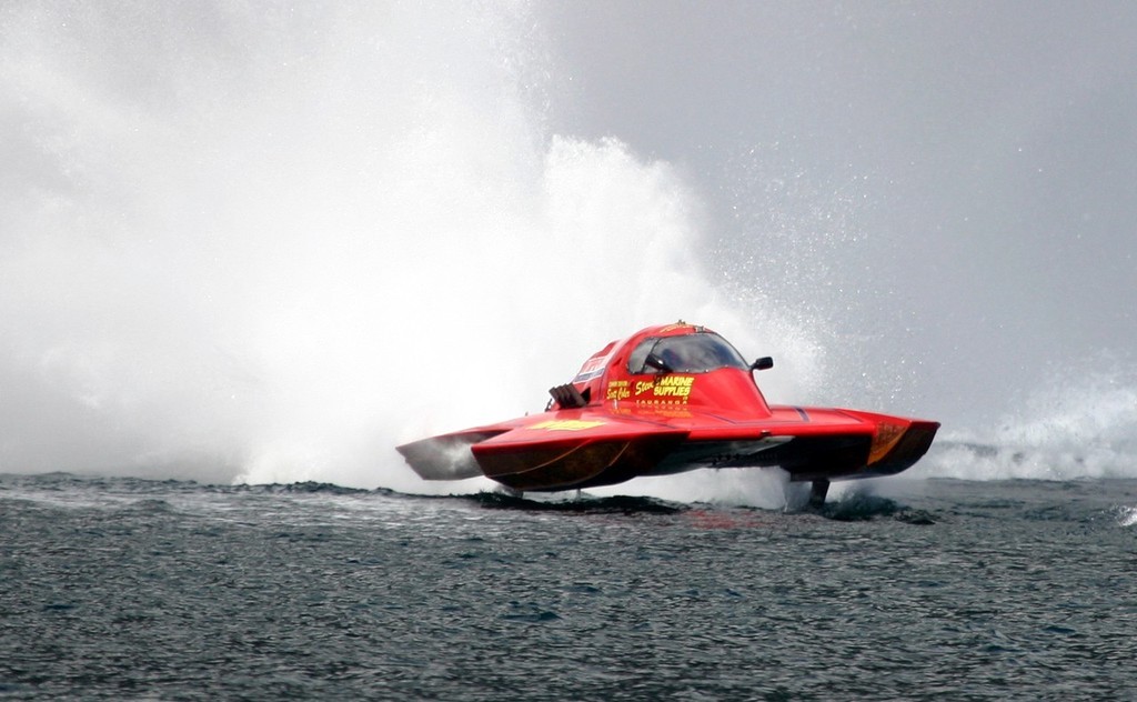Scott Coker at the wheel as 'Fair Warning' claims the NZ GRand Prix title at Nelson over the weekend. - NZ Powerboat championships photo copyright Phillip Hoskyn taken at  and featuring the  class