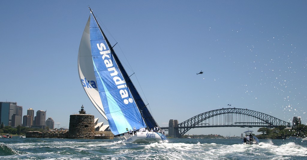 Skandia heading for the finish - SOLAS Big Boat Challenge © Crosbie Lorimer http://www.crosbielorimer.com