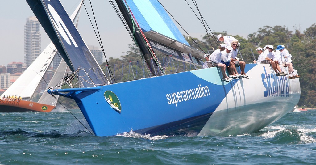 Skandia works up harbour - SOLAS Big Boat Challenge © Crosbie Lorimer http://www.crosbielorimer.com