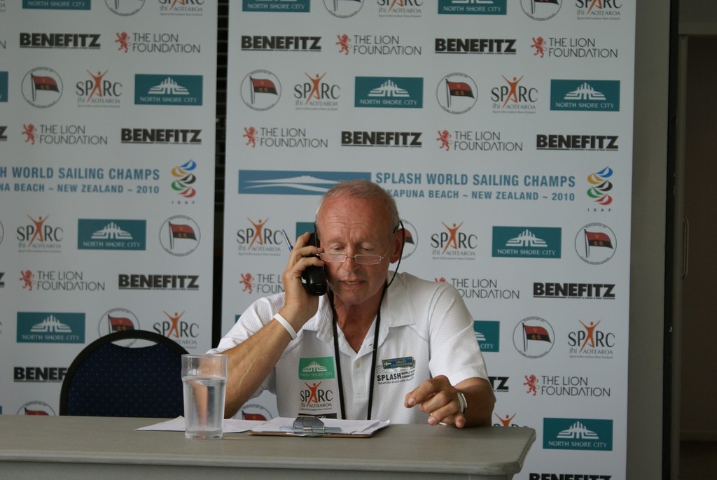 Event Director, Grant Cunningham - Takapuna Boating Club - venue for the 2010 Splash Worlds photo copyright Richard Gladwell www.photosport.co.nz taken at  and featuring the  class