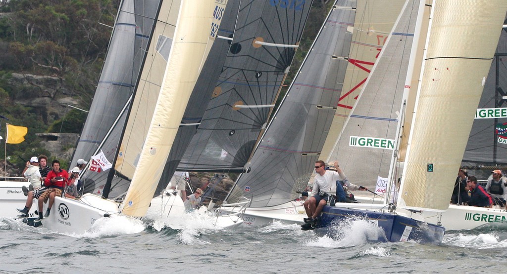 Sportsboat start line - Audi Sydney Harbour Regatta photo copyright Crosbie Lorimer http://www.crosbielorimer.com taken at  and featuring the  class