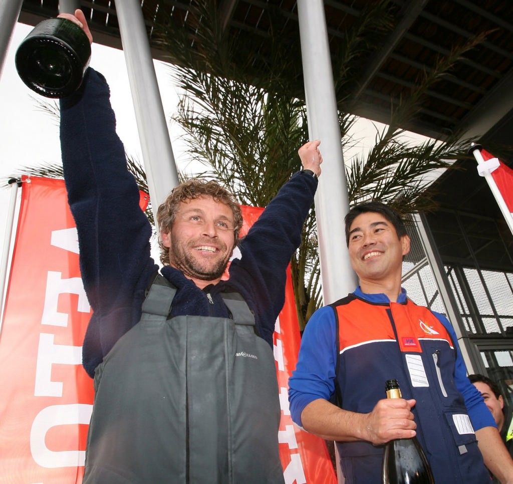 Stamm and Japanese Kojiro Shiraishi who finished second in the Velux 5 Oceans © onEdition http://www.onEdition.com