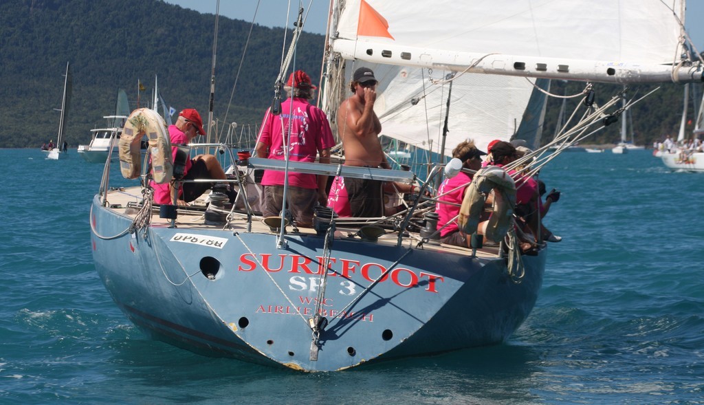 The golden oldie Surefoot helmed by Rod Sawyer from the Whitsunday Sailing Club © Sail-World.com /AUS http://www.sail-world.com