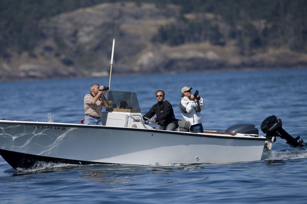 Cameras ready during surveillance activities after the launch and test sailing of BOR90 © SW