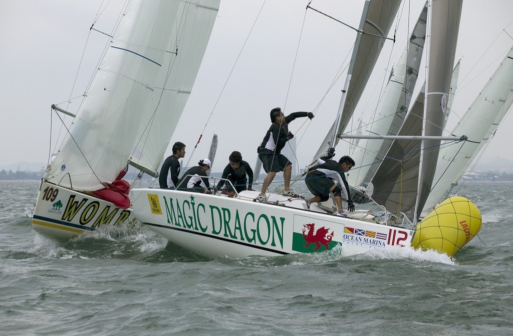 Top of the Gulf Regatta 2009, Ocean Marina Yacht Club, Pattaya, Thailand. Magic Dragon leads Wombat round the top mark. Platu. © Guy Nowell http://www.guynowell.com