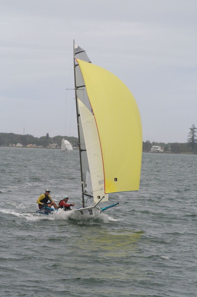 The Plumbers - Ian and David Cunningham, VIC - 5th place overall - Australian B14 Championships, Belmont, Lake Macquarie photo copyright Rafael Heale taken at  and featuring the  class