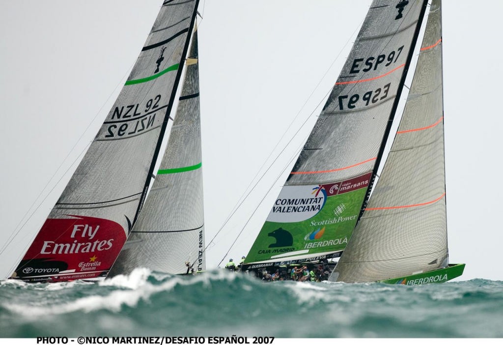 Tough racing today. Desafio Espanol V Emirates Team New Zealand - Louis Vuitton Cup photo copyright Emirates Team New Zealand / Photo Chris Cameron ETNZ  taken at  and featuring the  class