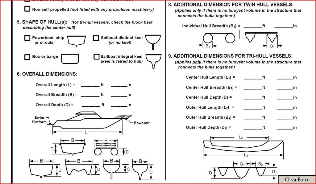 US Coastguard Application Form for Simplified Measurement - Extract photo copyright SW taken at  and featuring the  class