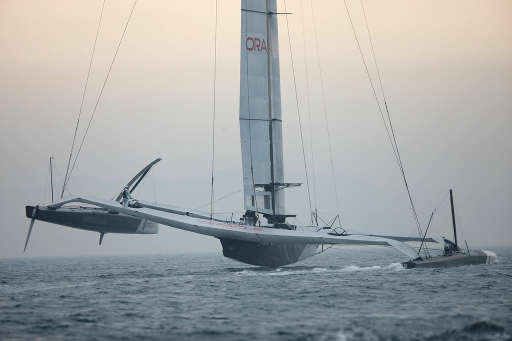 33rd America’s Cup - BMW ORACLE Racing - First trials off Valencia © BMW Oracle Racing Photo Gilles Martin-Raget http://www.bmworacleracing.com