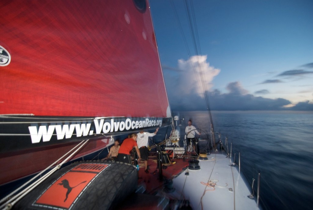 Dawn in the Doldrums for the crew of PUMA Ocean Racing<br />
 © Volvo Ocean Race http://www.volvooceanrace.com