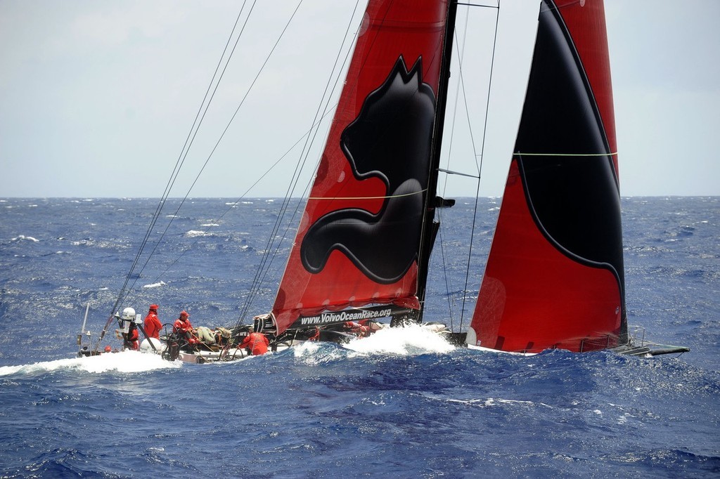 Rick Tomlinson/Volvo Ocean Race.<br />
PUMA Ocean Racing passes through the scoring gate at Fernando de Noronha, on leg 1 of the Volvo Ocean Race<br />
<br />
 © Volvo Ocean Race http://www.volvooceanrace.com