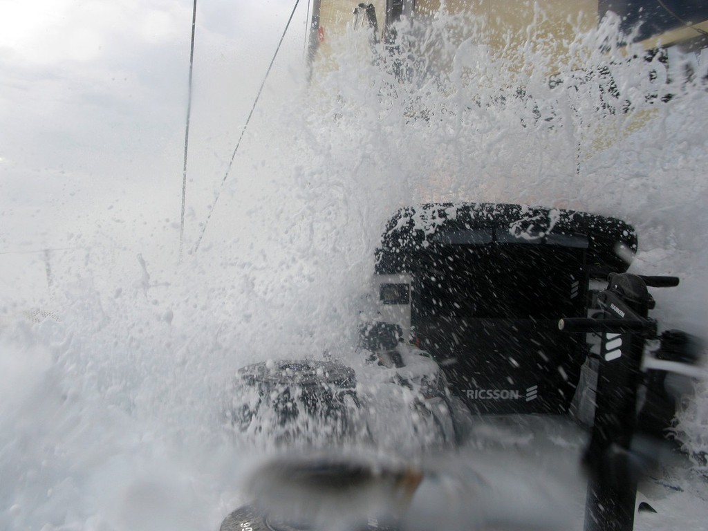 Ericsson 4 (Torben Grael/BRA) obliterated the 24-hour record run for a monohull when the team recorded a run of 602 nautical miles. © Volvo Ocean Race http://www.volvooceanrace.com