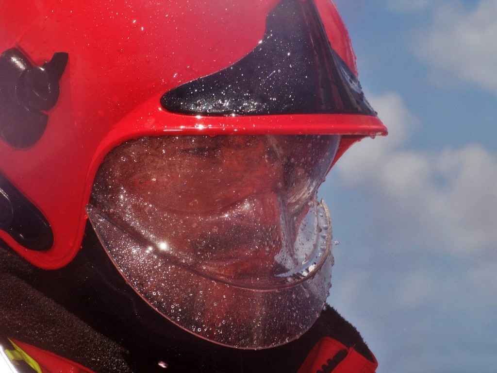 Sidney Gavignet, wearing a protective helmet onboard il mostro, on leg 2 of the Volvo Ocean Race, from Cape Town, South Africa to Cochin, India © Rick Deppe/PUMA Ocean Racing/Volvo Ocean Race http://www.volvooceanrace.org