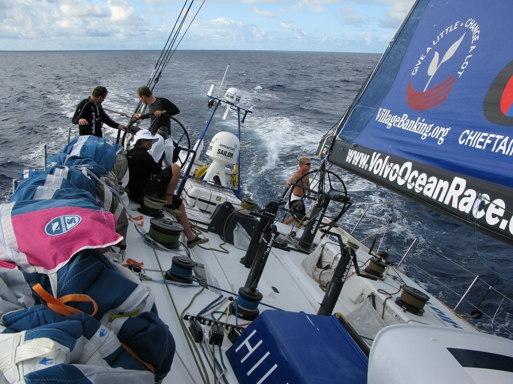 Sander Pluijm: Day 11, hardly any waves for a long time. Delta Lloyd cruising into the Doldrums, defending their 6th place, on leg 2 of the Volvo Ocean Race, from Cape Town, South Africa to Cochin, India © Sander Pluijm/Team Delta Lloyd/ Volvo Ocean Race http://www.volvooceanrace.org