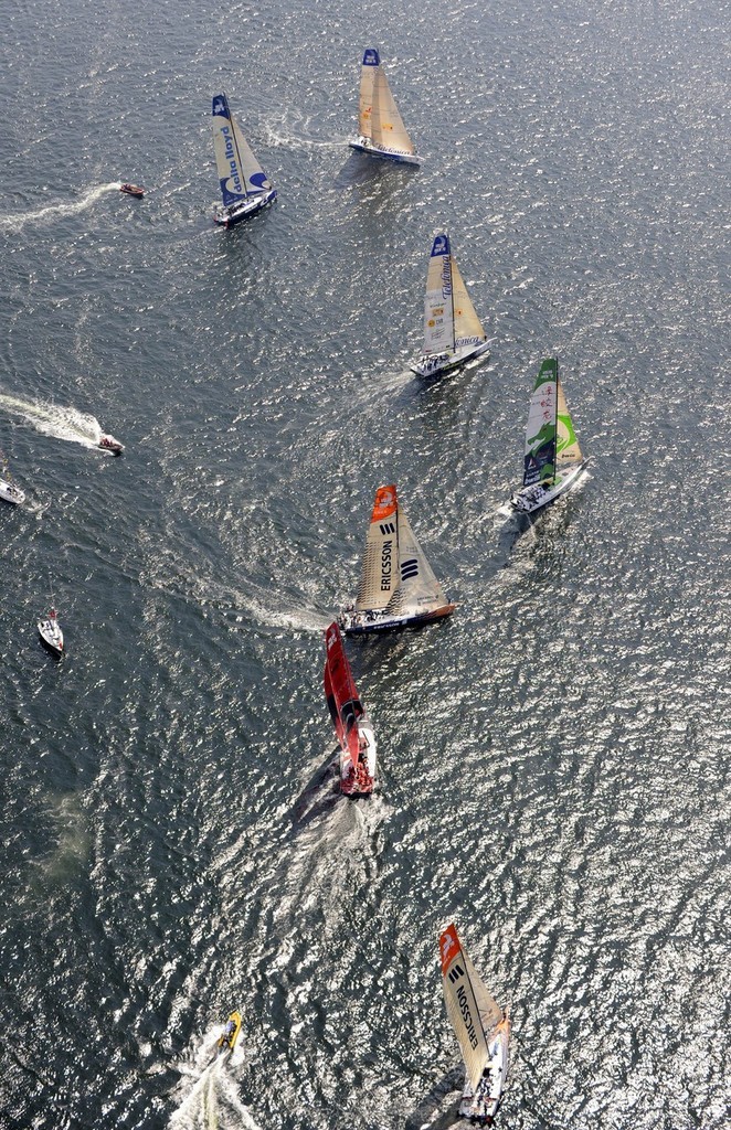 Bright sunshine and light airs for the In-port race in Galway Bay, for the Volvo Ocean Race © Rick Tomlinson/Volvo Ocean Race http://www.volvooceanrace.com