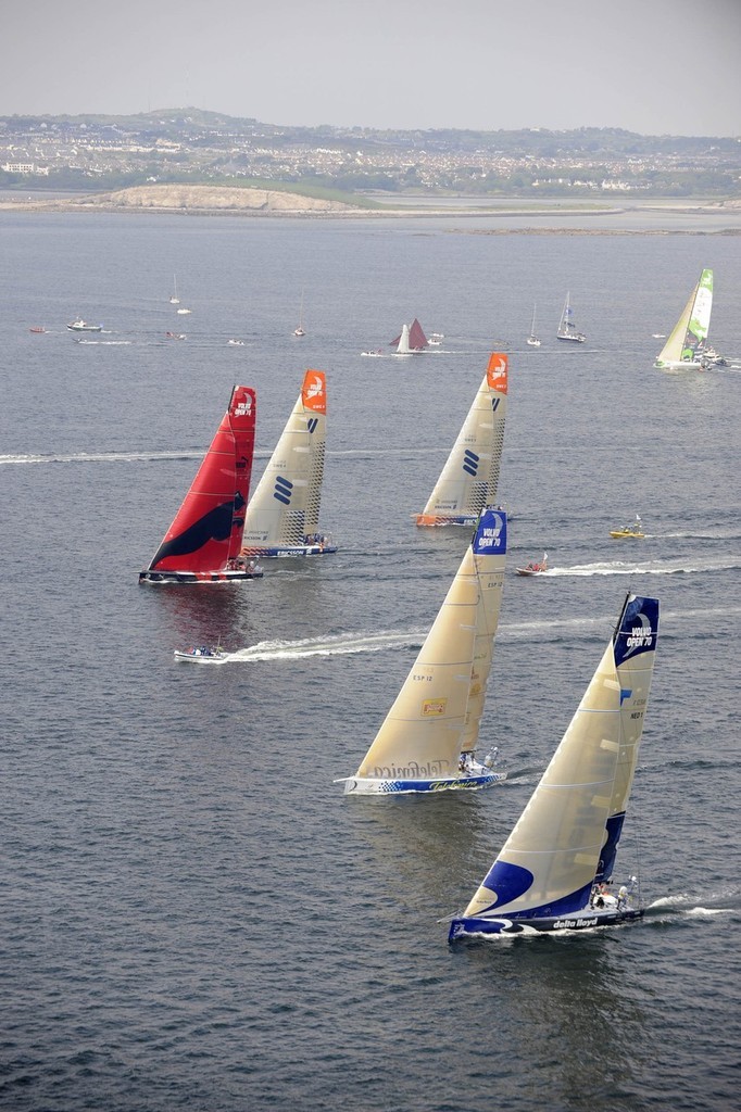 <br />
Bright sunshine and light airs for the In-port race in Galway Bay, for the Volvo Ocean Race © Rick Tomlinson/Volvo Ocean Race http://www.volvooceanrace.com