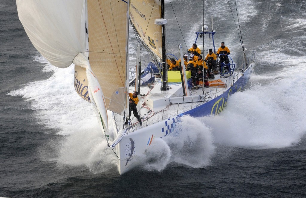 Telefonica Blue surfing at 30 knots off the Blasket Islands West of Ireland, shortly after the start of leg 8 from Galway to Marstrand. photo copyright Rick Tomlinson/Volvo Ocean Race http://www.volvooceanrace.com taken at  and featuring the  class