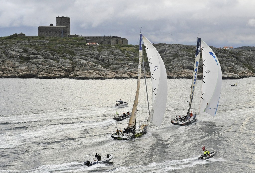 Delta Lloyd, skippered by Roberto Bermudez (ESP) finish fifth on leg 8 from Galway to Marstrand, crossing the line at 03:38:12 GMT 11/06/09<br />
<br />
Telefonica Black, skippered by Fernando Echavarri (ESP) finish sisxth on leg 8 from Galway to Marstrand, crossing the line at 03:38:31 GMT 11/06/09<br />
<br />
 © Rick Tomlinson/Volvo Ocean Race http://www.volvooceanrace.com